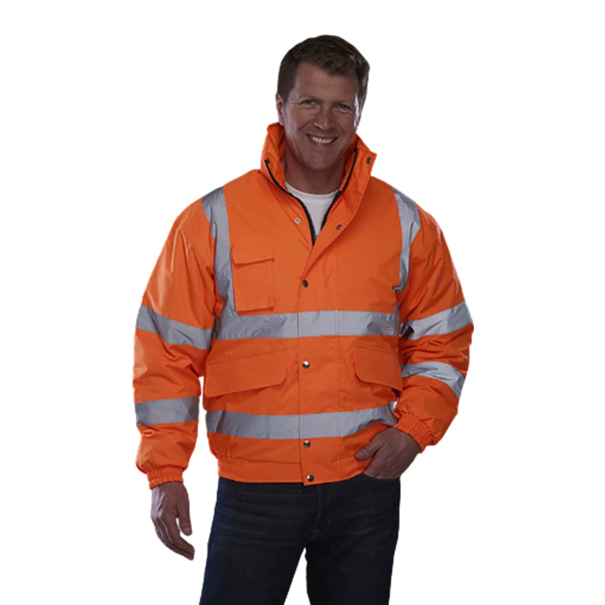 YOKO - Veste bomber haute visibilité - Homme (Lot de 2) (5XL) (Orange haute visibilité)