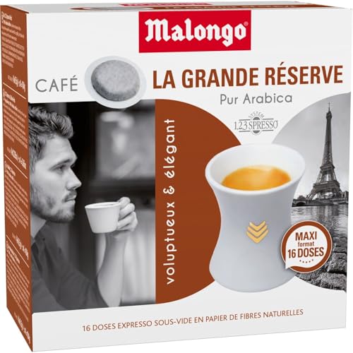 MALONGO – Café Intense 100% AraBIa en Dosettes Compatibles, Arôme Riche et Raffiné (Boîte 16) - Le lot de 3