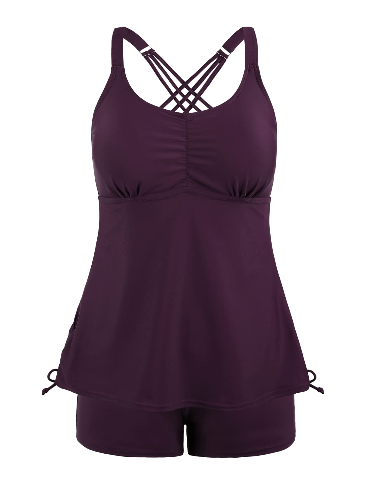 Womens Tankini Swimsuits 2 Piece with Shorts Modest Bathing Suits Athletic Swimwear