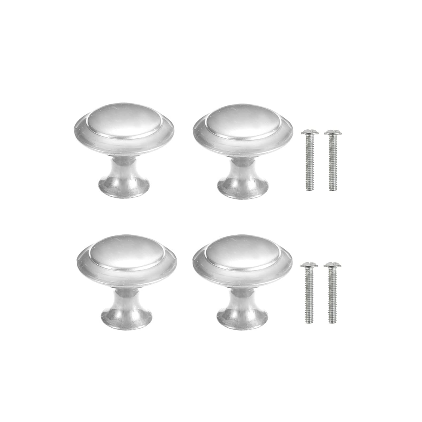 Yesmin Silver 4 Piece Cabinet Door Knobs,Cupboard Drawer Door Knob For Kitchen Furniture Cabinet Knob With Screws-(Large)