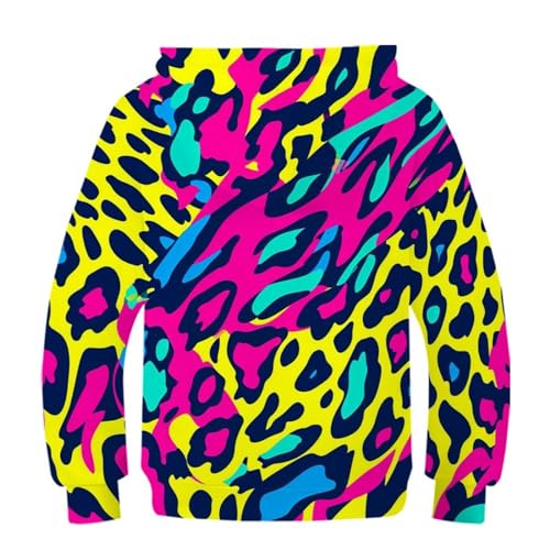 Sweat à capuche imprimé 3D zébré pull coloré ado 6-15 ans 12-14Y