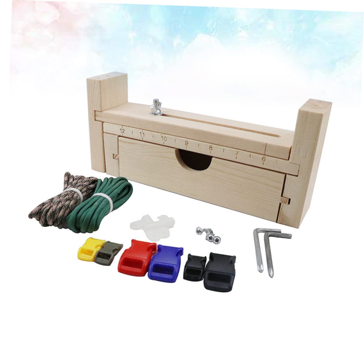 HOMSFOU 2 Sätze Armband Flechtvorrichtung DIY Armband Holzrahmen Kit für Handarbeiten Verstellbare mit Zufälligen Seilfarben für Kreative Bastelprojekte Zufällige Farbe