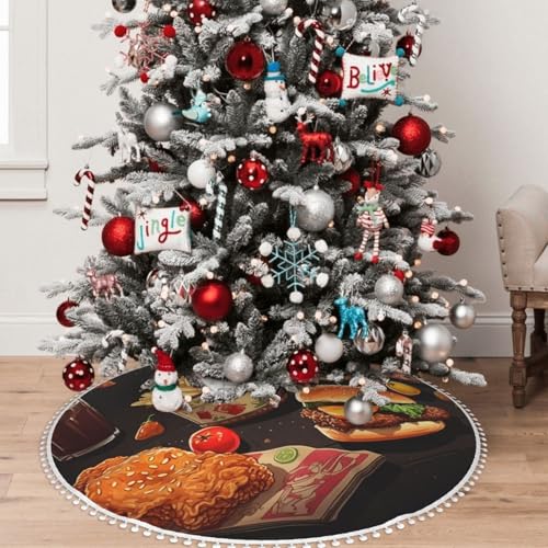 Jupe de sapin de Noël jambe de poulet tapis double couche 122 cm - 8