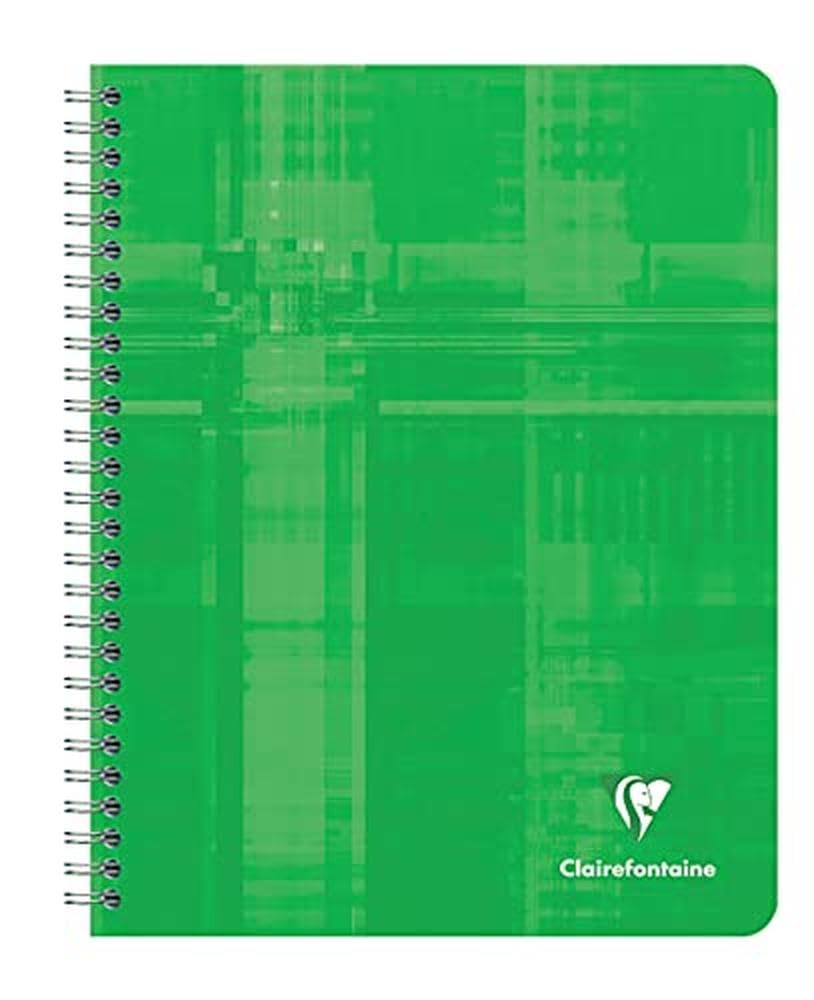Clairefontaine 884C - One Spiral Notebook - Size: 16.5x21 cm - 180 Small Square Pages with Margin - White Paper 90 g - Laminated Card Cover Random Colour — image 1