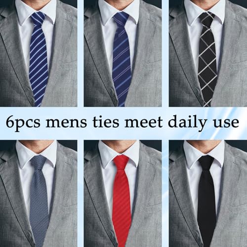 Image of Mens Ties Zipper Ties for Men, Pre Tied Mens Tie 4 Pack Adjustable Mens Neckties for Business Wedding Party