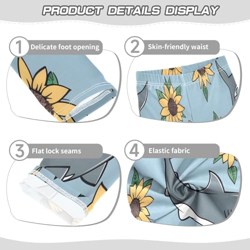 Toddler Girls Leggings Printed Yoga Pants Leggings Shark and Sunflower for Kids3