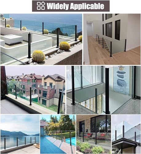 Postes de barandilla de vidrio negro para proteger balcones con estilo 7