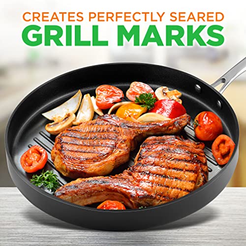 Nutrichef NCGPRD72 Anodized Non-Stick Grill - Dishwasher Safe Nonstick Grill Pan Heavy Gauge Aluminum Body thumb #4