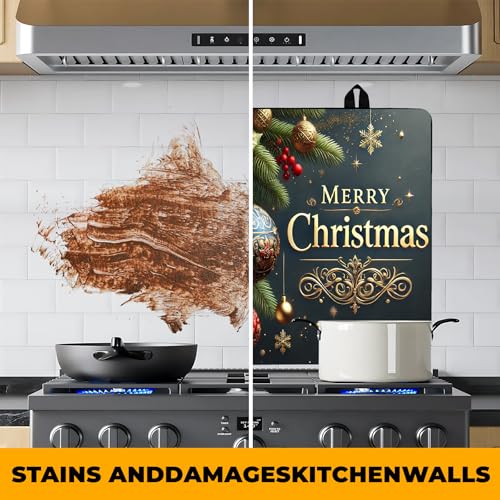 Image of Christmas Stove Top Cover Snowman Stove Top Cover for Home Decoration Kitchen Pad Non-Stick Washable Cooktop Covers Countertop Protector Keep Stove Clean 28 inchx20 inch (Ball)