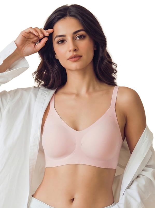 tweens Polyamide Padded Bonded Bra for Women | Full Coverage Wire-Free Bra | Lightly Padded Seamless Comfort | Soft Polyamide Fabric | Elastic-Free Bottom Band & Side Wings | Pack of 1|-picture-44