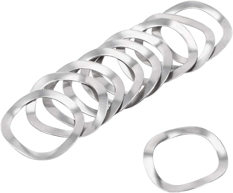 uxcell 10Pcs 0.63" x 0.83" x 0.01" 304 Stainless Steel Wave Spring Washer for Screw Bolt