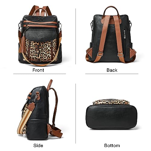 Image of Shrrie Backpack Purse for Women Fashion Leather Backpack Purse Designer Travel Backpack Convertible Shoulder Bag with Wristlet
