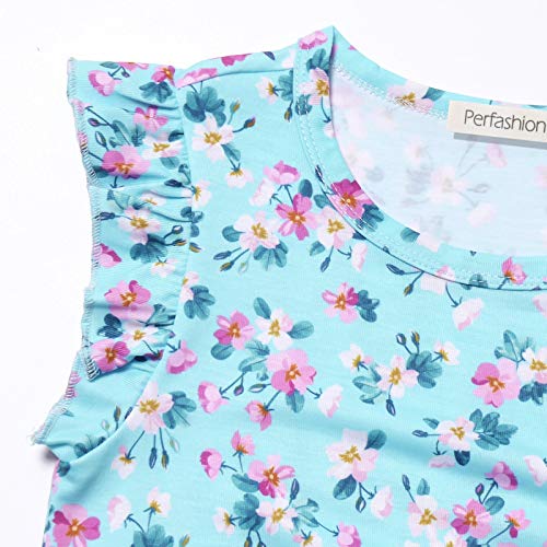 Image of Perfashion Girls Flutter /Long Sleeve Cotton T-Shirts Side Drawstring Tunic Blouse Round Neck Casual Tops for 4-13Years