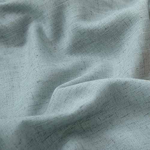 KOUFALL Coastal Beach Summer Curtains for Living Room,Ocean Decor Sea Themed Colored Match Wall Airy Semi Sheer Linen Curtains for Bedroom Dining Room 84 Inch Length 2 Panels,Seafoam Blue Mint Green - Image 3