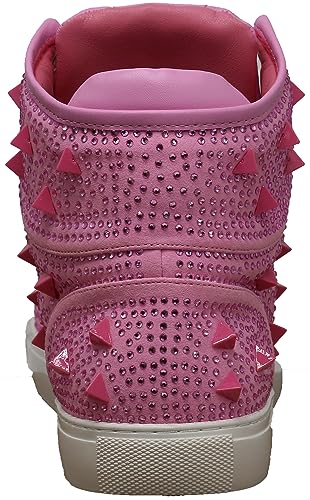 Image of Enzo Romeo Men's High Top Crystal Shimmer Rhinestone Blink Flat Spike Fashion Sneakers Shoes BUL2
