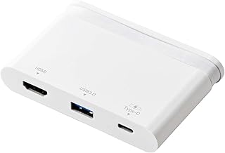 エレコム ドッキングステーション USB-C ハブ PD対応【充電&データ転送用Type-C/USB3.0/HDMI】ケーブル収納 ホワイト DST-C06WH