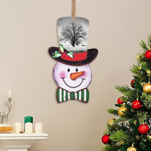 Arbre noir et blanc imprimé sur planche bois déco Noël maison - 6