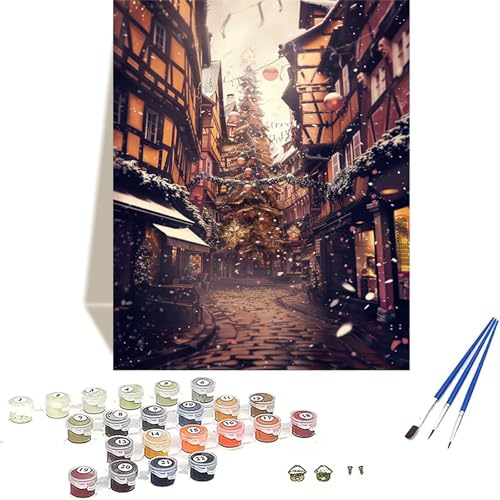 Pintar por Numeros Árbol, Pintar por Numeros Adultos Invierno DIY Cuadros para Pintar por Numeros con Pinceles, Pigmento Acrílico, para Decoracion Hogar, Regalos para Hombre - 50x65 CM Sin Marco S-6