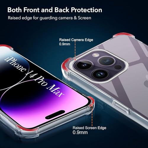 Image of Jkobi Shockproof Crystal-Clear Back Cover for Apple iPhone 14 Pro Max (Anti Yellow Case | Drop & Camera Protection | Hard Polycarbonate)