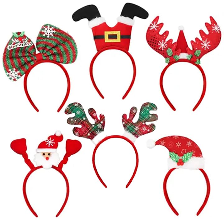 LYFETC 6pcs haarreifen weihnachten,weihnachtshaarreifen erwachsene...