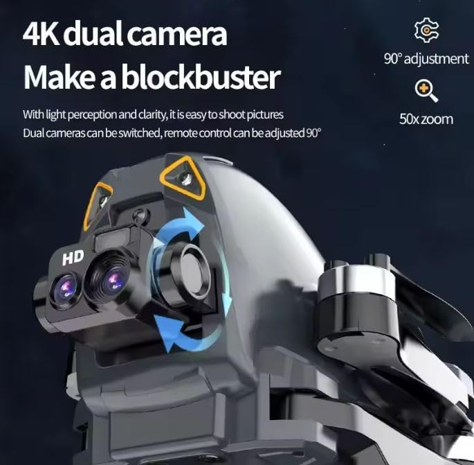 Image of WEADFAX-Drone-with-4K-Camera-WiFi-FPV-1080P-HD-Dual-Foldable-RC-Drone-Altitude-Hold-Headless-Mode-Visual-Positioning-Auto-Return-App-Control-Quad-Copter (S23-Pro)