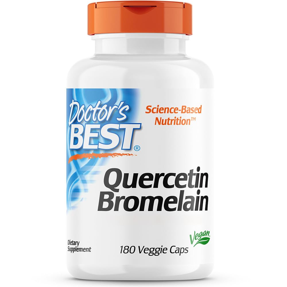 Doctor's Best, Quercetin Bromelain, 180 Vegan Capsules, Highly Dosed, SOYA-Free, Gluten-Free, Non-GMO