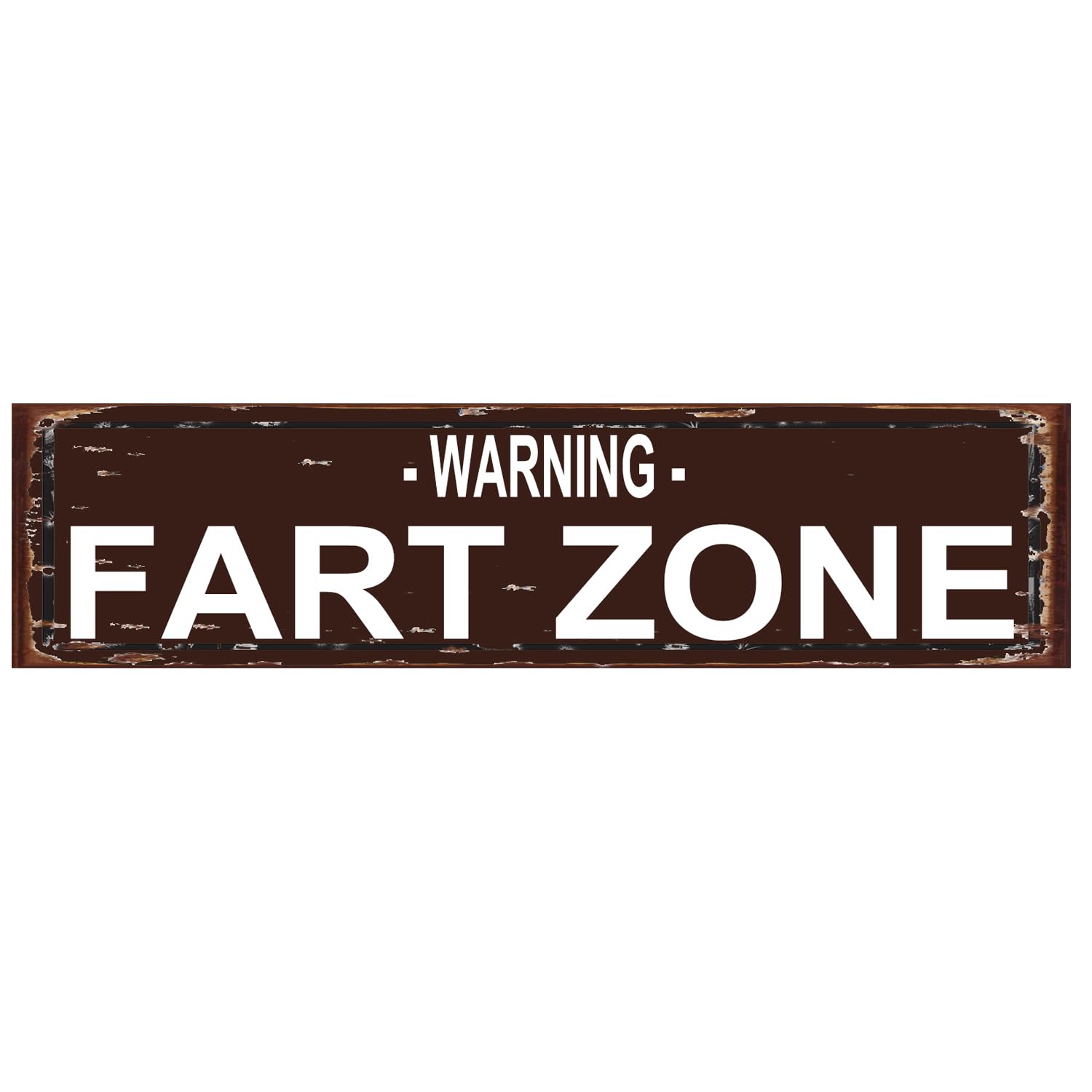 peiyeety Warning Fart Zone Enter At Your Own Risk Rustic Metal Sign 16×4 Inch - Vintage Retro Patio Home Decor Gift