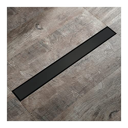 Caniveau de douche carrelable 2 en 1 noir pour éviter stagnation