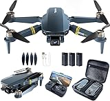 2650 ft Long Range Super Endurance Foldable Drone with Camera for Beginners–60+ min Flight Time, WiFi FPV Quadcopter with 4K HD Camera, Brushless Motor, Auto Hover, Follow Me (3 Batteries)