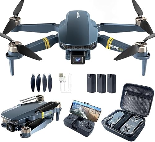 2650 ft Long Range Super Endurance Foldable Drone with Camera for Beginners–60+ min Flight Time, WiFi FPV Quadcopter with 4K HD Camera, Brushless Motor, Auto Hover, Follow Me (3 Batteries)