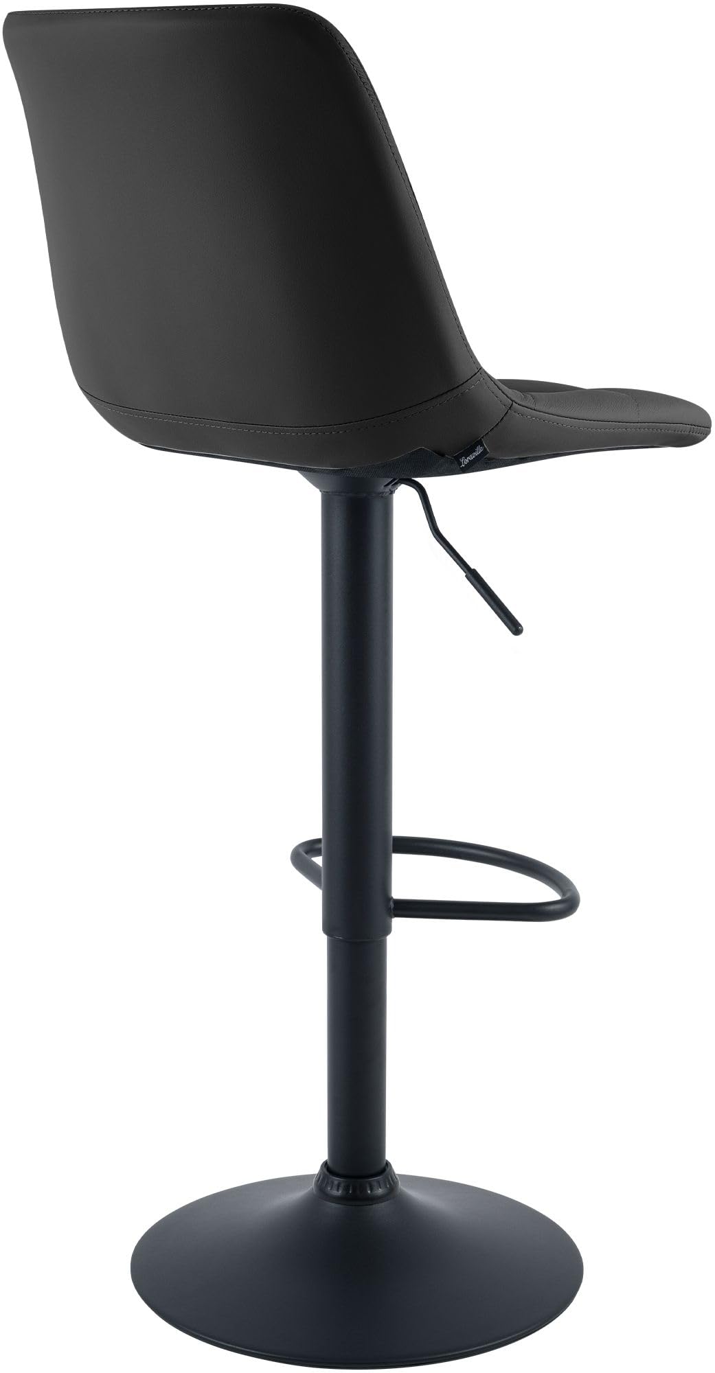 CLP Barhocker höhenverstellbar Mapun, Barstuhl 360° drehbar, gepolstert mit Metallgestell für Küche, Theke, Bar und Lounge, Farbe:schwarz, Material:Kunstleder