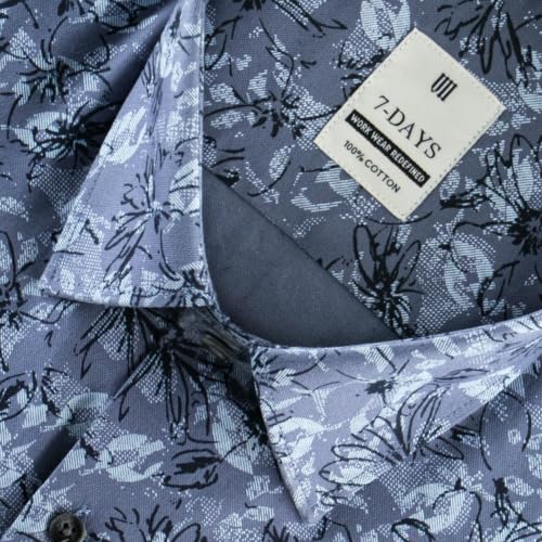 Image of 7-DAYS Men's Premium Printed Shirt - 100% Cotton, Regular Fit, Full Sleeve, with Pocket - Versatile for Formal Occasions and Casual Wear
