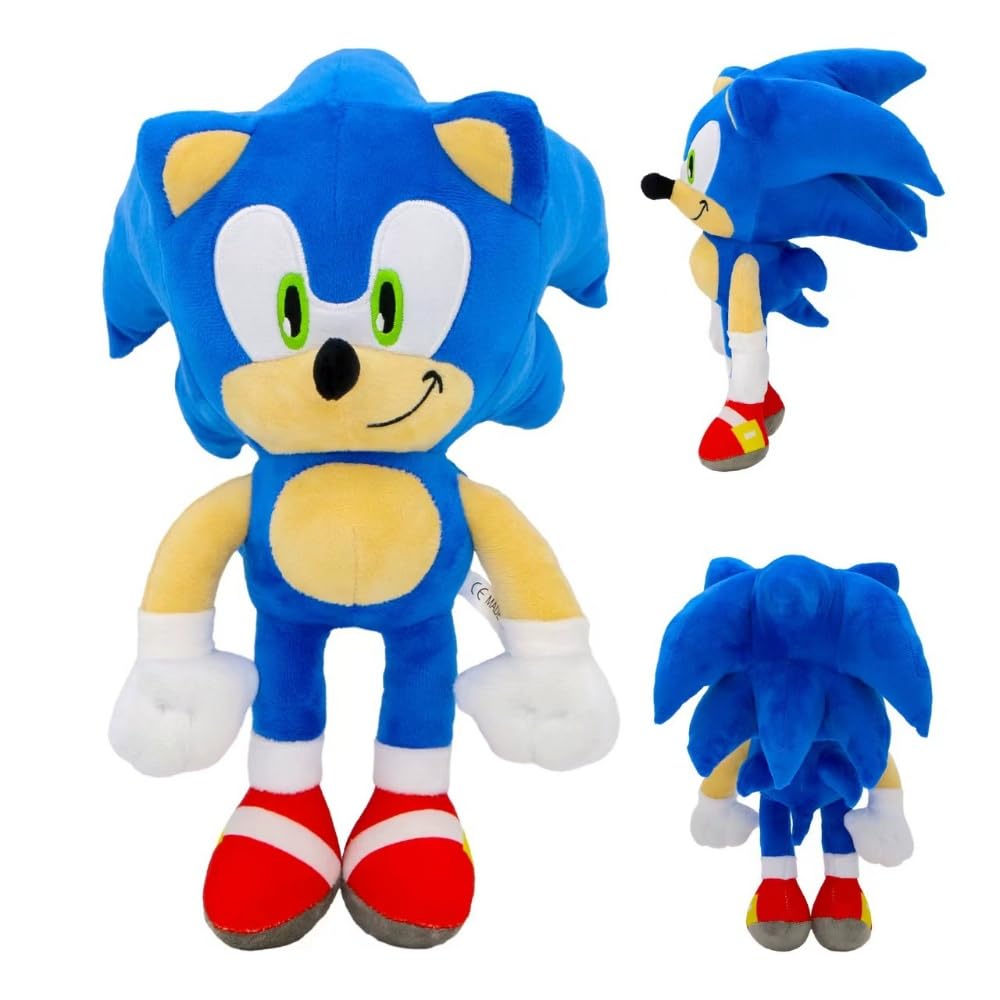 30CM The Hedgehog Plushies, Cute Stuffed Animal Toys, The Movie Plush Figure Collection, Knuckles Character Soft Toy for Kids Boys Girls Birthdays Gift (Blue)