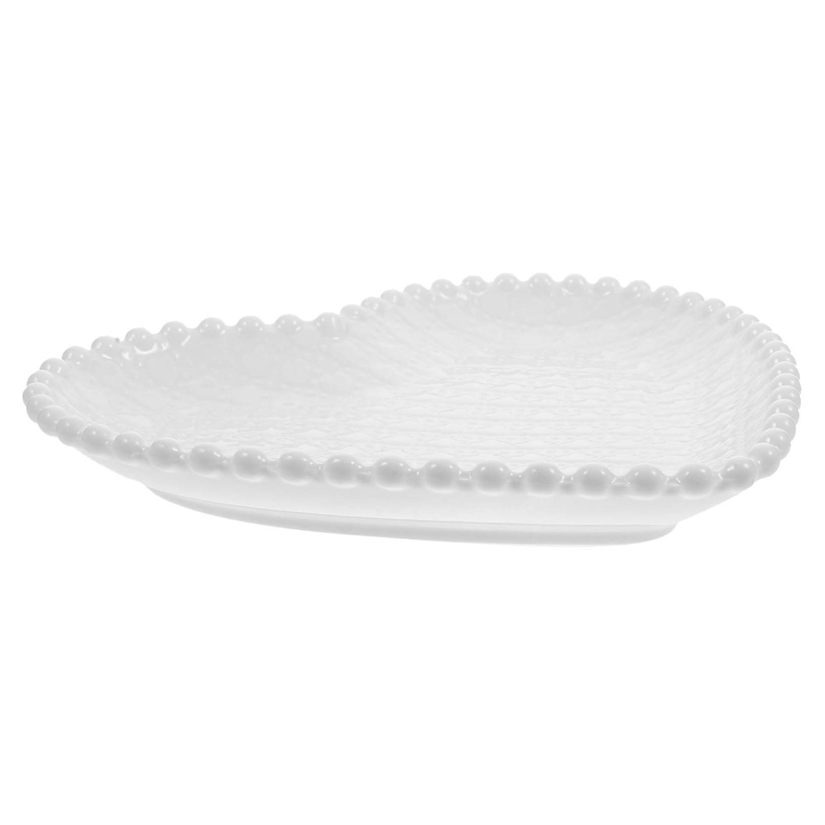 Hoement Ceramic Heart Shaped Plate 6.89In Fruit Plate Salad Tray Breakfast Snack Dish Microwave Dishwasher and Sterilisation Cabinet Safe for Home Dining and Table Decor