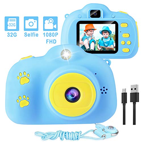 Kids Camera, 1080p Selfie Digital Kids Camera for Boys with 32GB SD Card