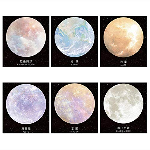 Cute Kawaii Space Paper Sticky Notes Planet Memo Pad For Kids Creative Stationery Office School Supplies Label Stickers,random Cover