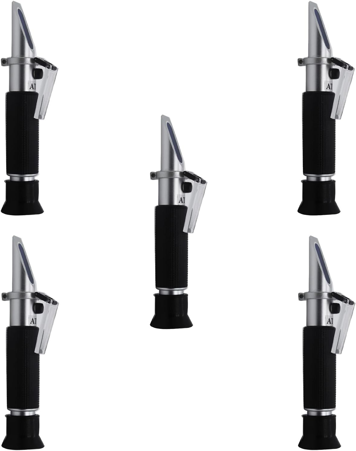0-28% ATC Salinity Refractometer, Handheld Salt Level Meter Tester, High Precision Salinometer, Food Industry Soy Sauce Seawater Brine Seawater Salinity Tester,Black-5PCS