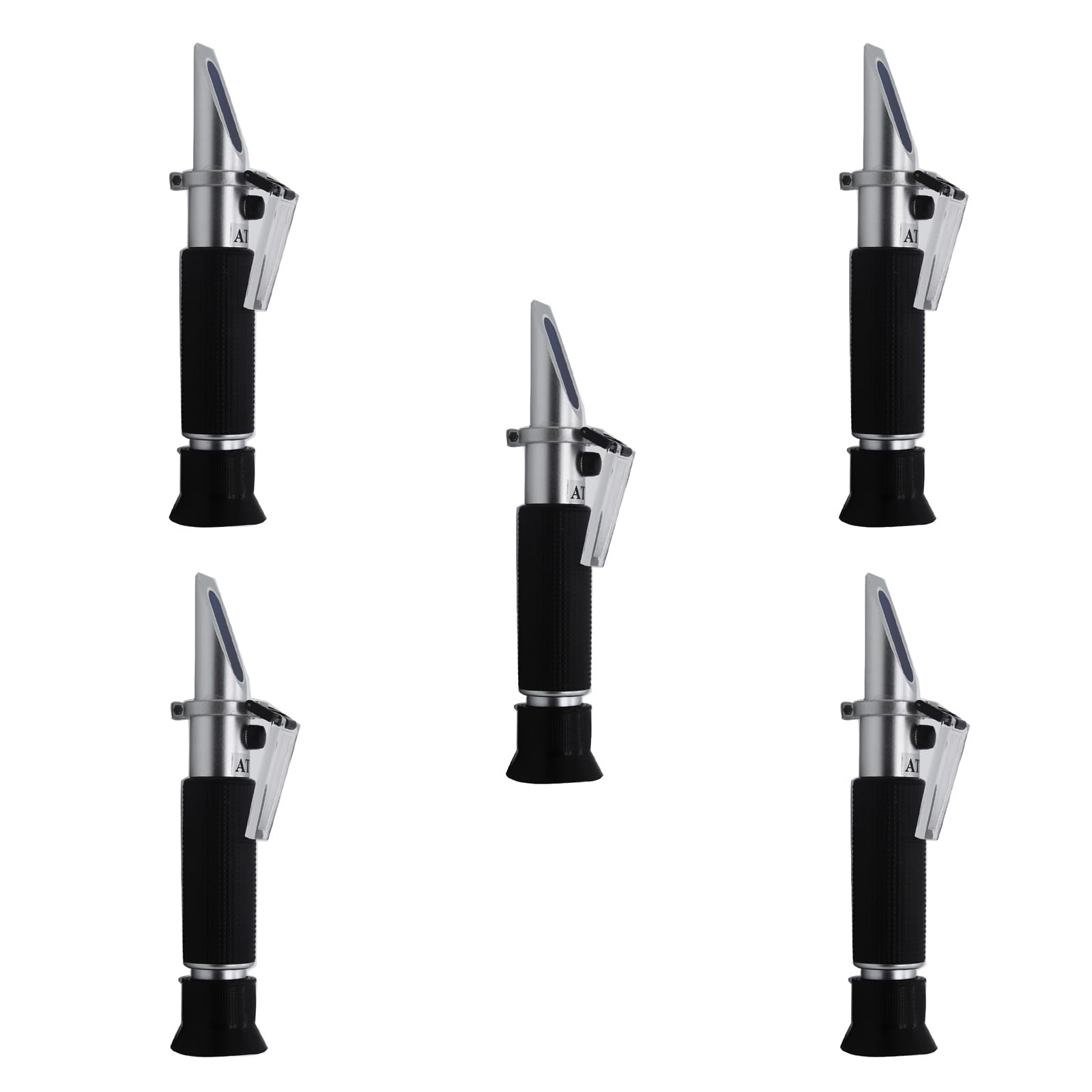 Refractómetro Brix con compensación automática de Temperatura, Rango de Escala Brix 0~32%, refractómetro de Mano para Pruebas de Contenido de azúcar en Alimentos azucarados, Bebidas,Black-5PCS