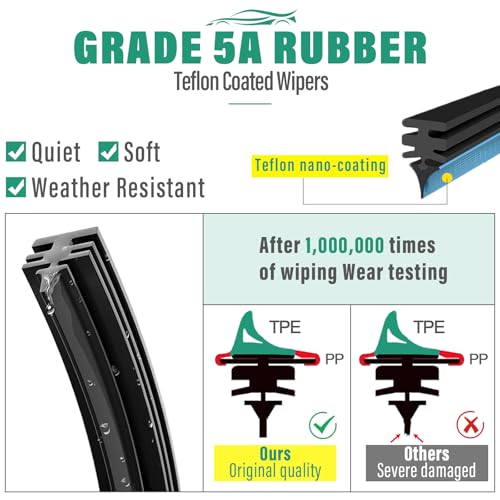 Image of 24 inch 24 inch 10 inch Windshield Wiper Blades Replacement for Jeep Wagoneer 2022 2023 2024 2025,Grand Wagoneer 2022-2025,Wagoneer L Grand Wagoneer L 2023-2025 Premium All Weather Front Rear Wipers (Pack of 3)