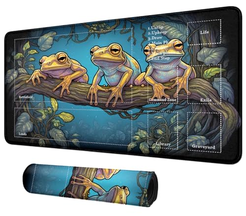 Image of Card Mat for MTG & TCG Playmat,Colorful Frogs