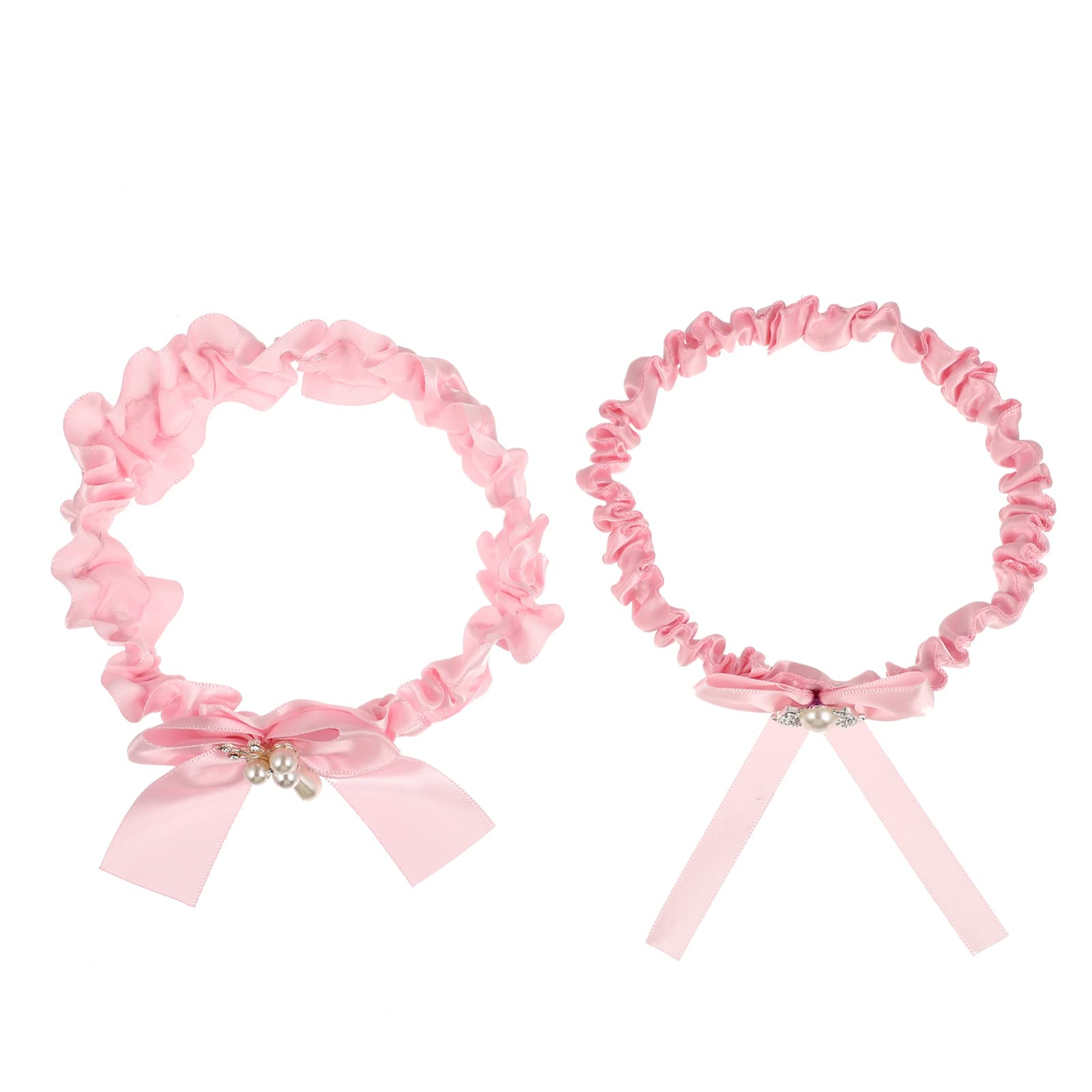 Abaodam 8stücke Teiliges Set Strumpfbänder Für Bräute Dekorative Beinstrümpfe Rosa Mit Eleganten Perlen Für Hochzeitszeremonie Und