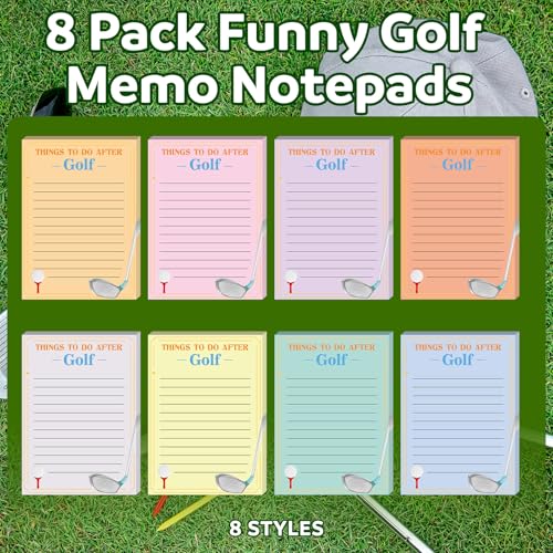 Lista de notas adhesivas Eaasty paquete de 8 blocs con renglones de golf sencillos 3