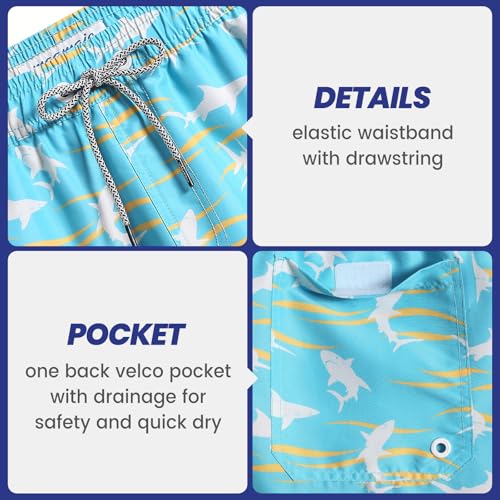 Image of maamgic Mens Swim Trunks 5 inch Quick Dry Beach Shorts Bathing Suits with Mesh Lining Pockets Shark Green X-Small