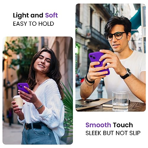 Image of FireNova Designed for iPhone 15 Case, Silicone Upgraded [Camera Protection] Phone Case, Soft Anti-Scratch Microfiber Lining Inside, 6.1 inch, Neon Purple