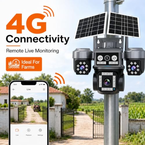 Image of Cybernautt X16A 4G Dual Solar Security Camera, 16MP Quad Lens, AI Human Detection, Dual Light Night Vision, Wire-Free, 10000mAh Battery, Two-Way Audio, Upto 128GB TF Card