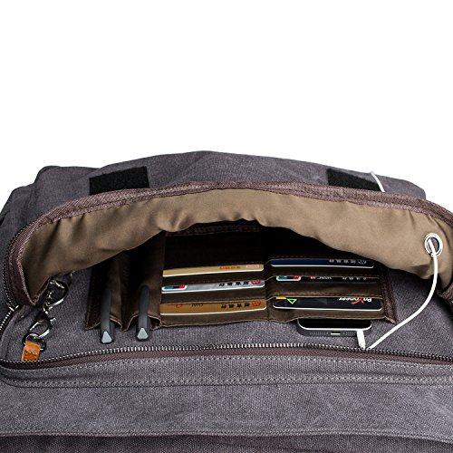 ESTARER 17.3 Inch Laptop Messenger Bag Water-Resistance Canvas Computer Bag for Office Work College Upgraded Version