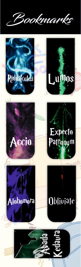 Zesta 3D Cute Magnetic Bookmark Gifts for Book Lovers | Book Marks for Book Lovers | Bookmarks Aesthetic for Books | Cartoon Magnetic Bookmarks (HP Spell, Medium)