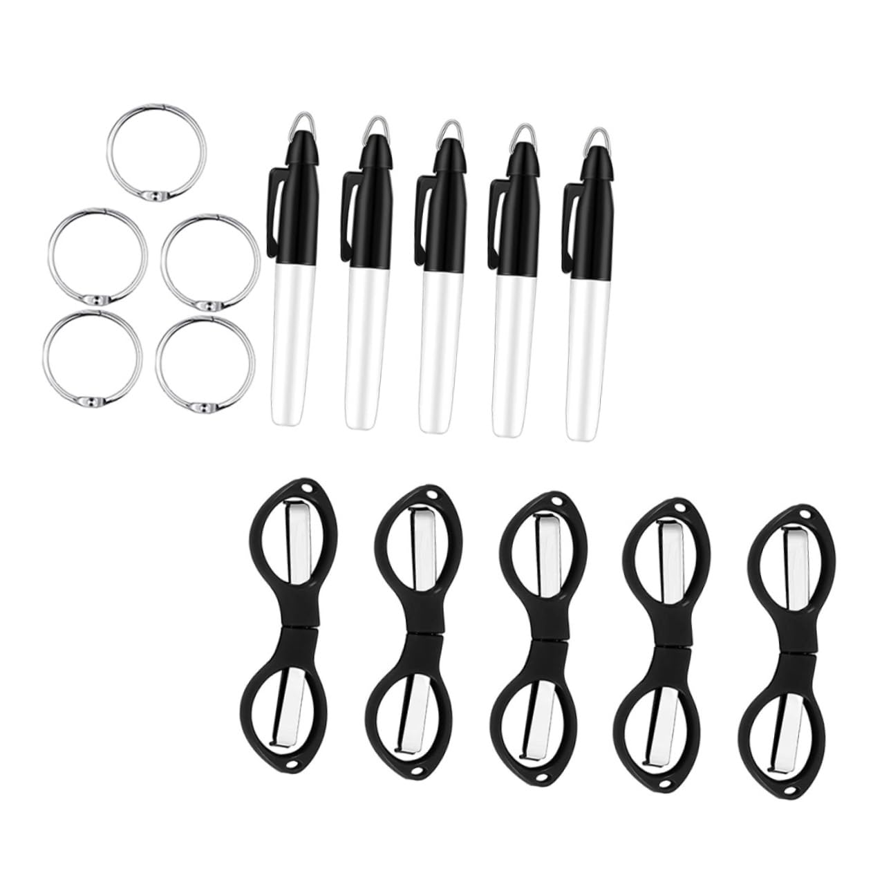 Set 15 Pezzi Penne E Forbici Pieghevoli Per Infermieri | Mini Forbici Sicurezza E Pennarelli Indelebili Con Anelli Portachiavi, Regalo Pratico Per Medici E Studenti
