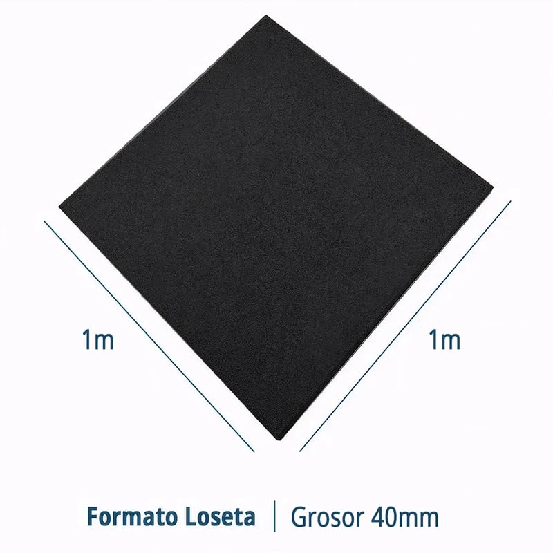Pavimentos Arquiservi - Losetas de Caucho Reciclado para Suelo de Gimnasio 100x100x4 cm Negro - Pack de 30 (30m²) - Antideslizante y Aislante - Ideal para Fitness, Yoga y Funcionales