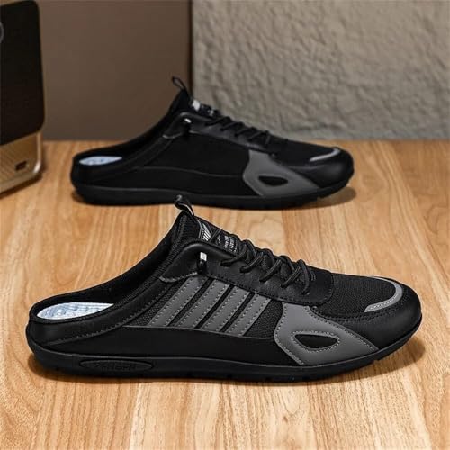 Image of BLUE POP Men's Half Shoe Sneaker Mules, Lace-Up Backless Loafers